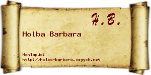 Holba Barbara névjegykártya