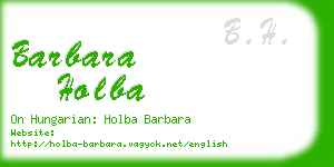 barbara holba business card